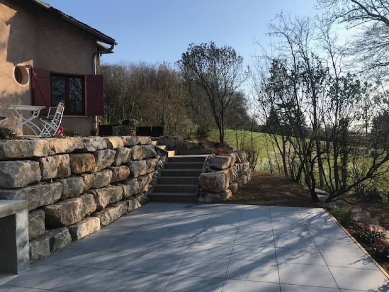 Enrochement pour terrain en pente